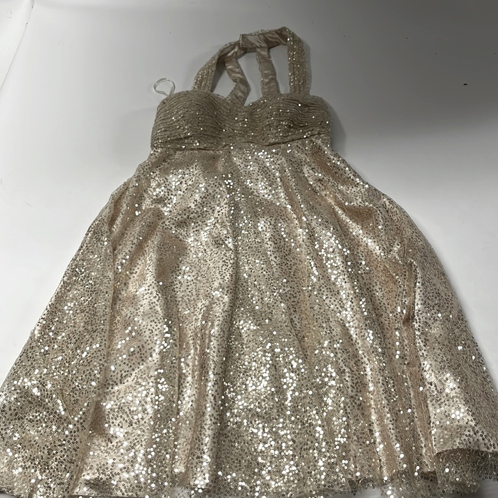 Nina Canacci gold sequin cocktail dress